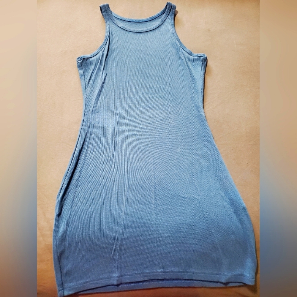Sleeveless Midi Blue Summer Dress